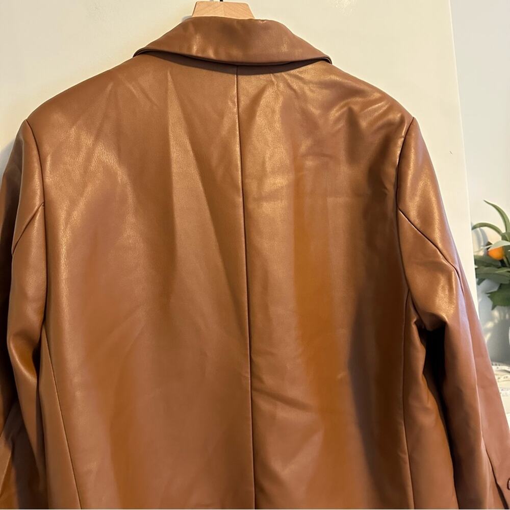 Rebecca Minkoff Brown Faux Leather Jacket XL - Picture 9 of 16